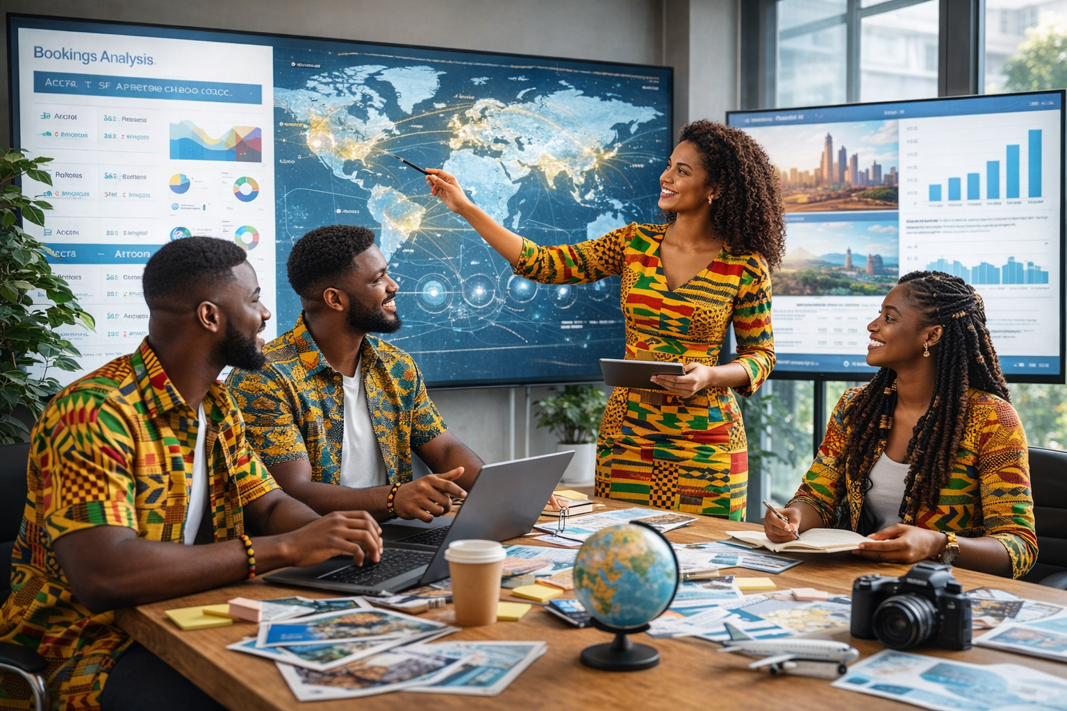 Hero image showcasing IT, Travel and Construction services